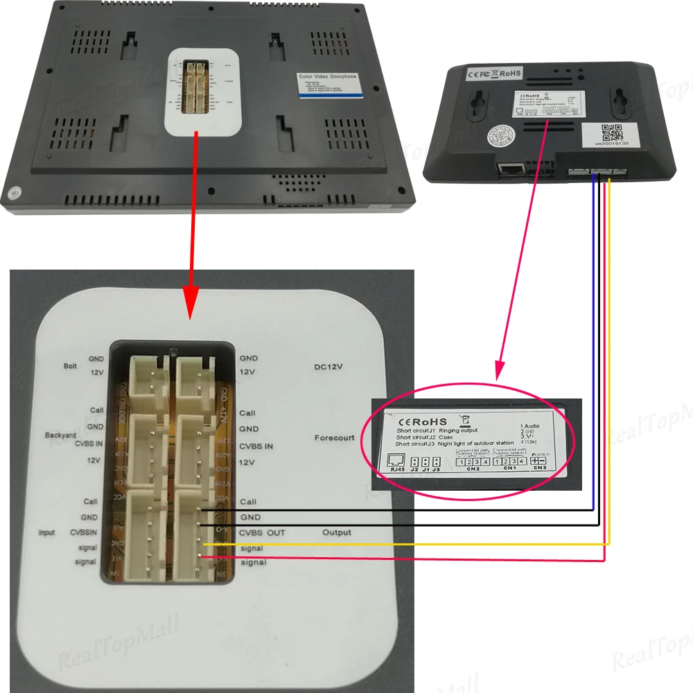 how to connect Wired video door phone with  skybox