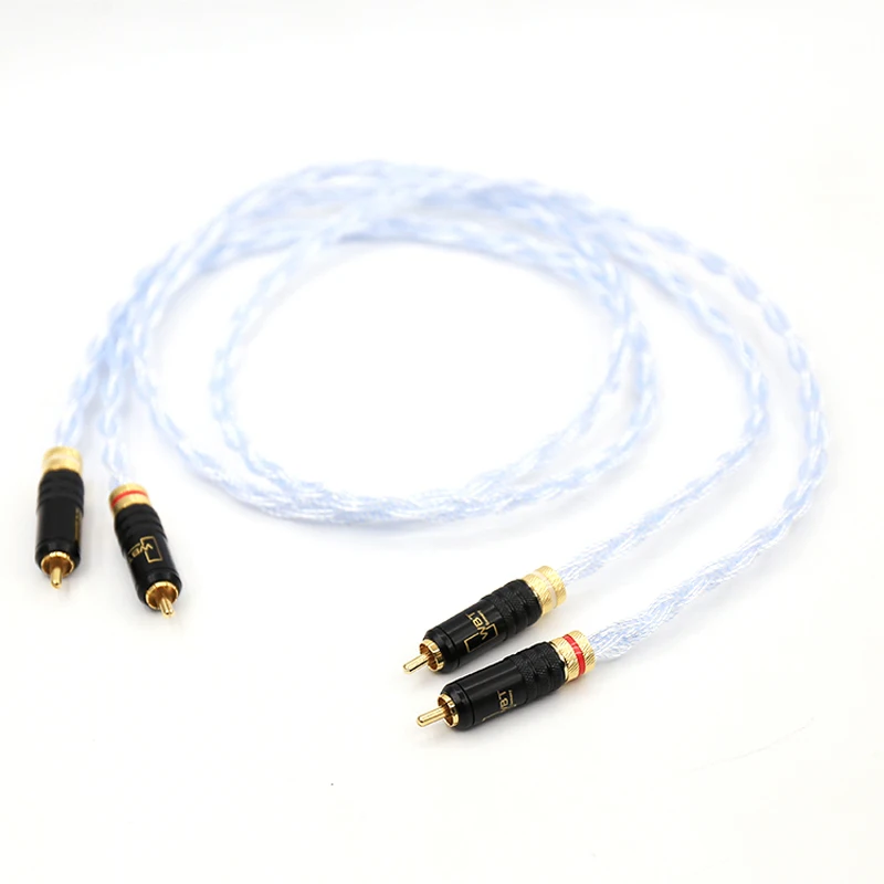 

Free shipping one pair Silver plated RCA Auido interconnect cable With WBT-0144 plugs connection