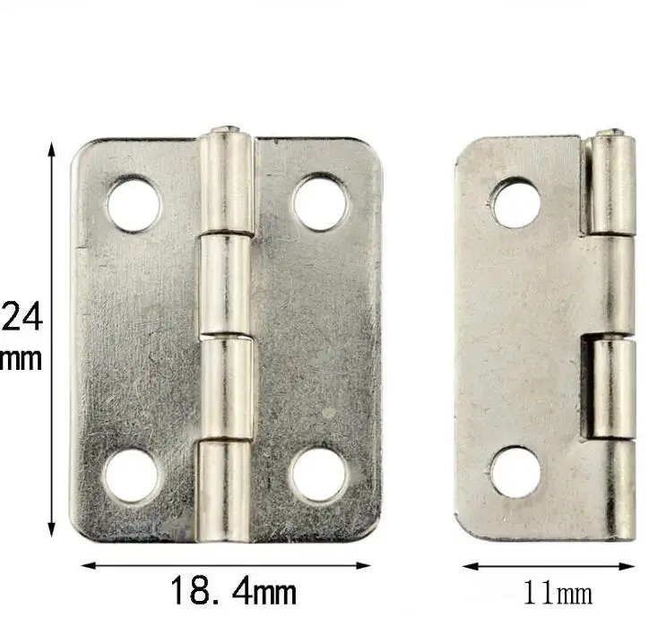 10 шт. белый никель цвет 180 градусов Специальный маленький железный шарнир 4 отверстия маленький шарнир