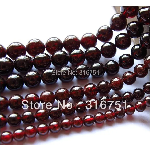 

Free Shipping 15.5" Natural AA+ Red Garnet Loose Bead Strands Semi-precious Stone 4 6 8mm Pick Size Aa-F00086