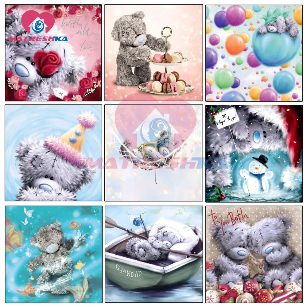

Diamond embroidery cartoon bear 5d diamond painting full drill square pictures of rhinestones diamond mosaic crystals needlework