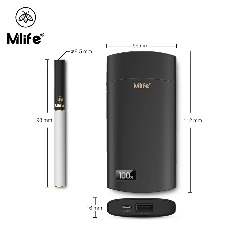 

Original Mlife M1 Kit Built-in 1500mAh With 0.7ml Atomizer Tank M1 PCC 4W--6W Output Vape Kit E-Cig