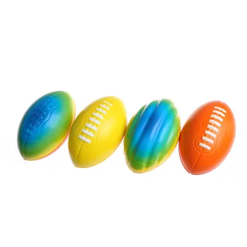 

4 Colors PU Soft Bouncy Rugby Squeeze Venting Ball Stress Relief Release Pressure Toys Pet Training Relaxation Aids Gift