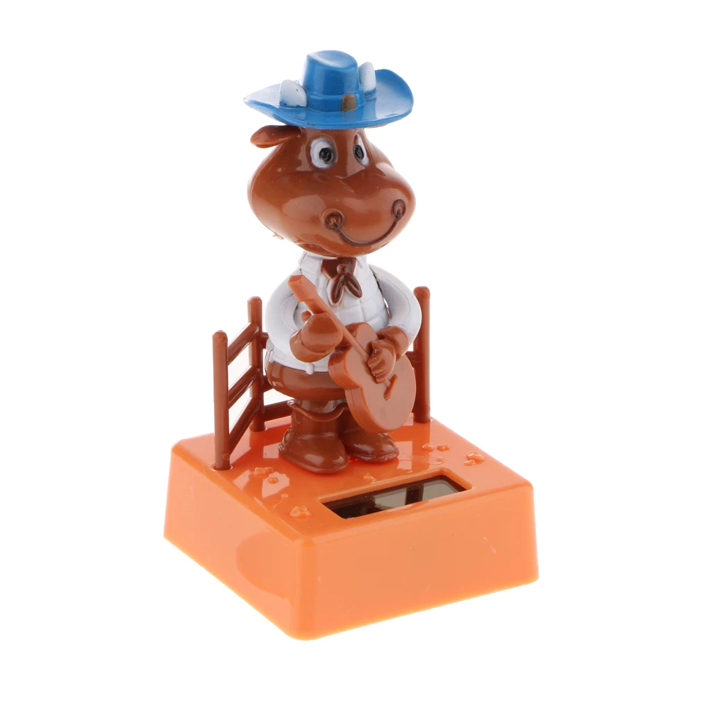 2pcs Novelty Solar Powered Animal Figure Toy Birthday Thanksgiving Christmas Gift Sloth + Ox
