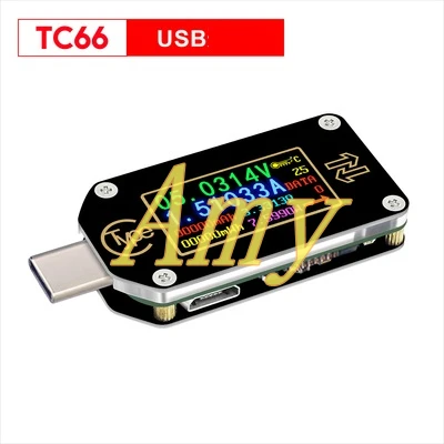 Измеритель скорости зарядки PD протокол обнаружения тип-c вольтметр USB Емкость TC66 измерительный прибор - Цвет: USB communication