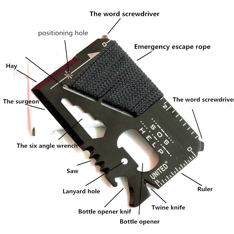 Outdoor multi purpose knife card umbrella rope knife ... Outdoor multi purpose knife card umbrella rope knife ...