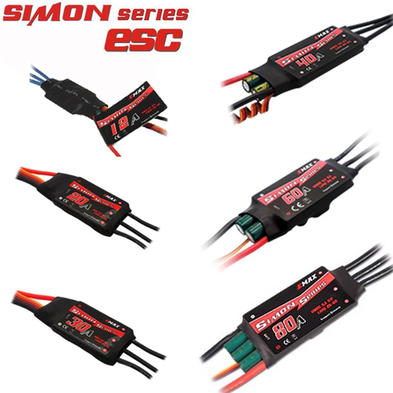 

1PCS/4 PCS EMAX SimonK ESC 12A 20A 30A 40A 60A 80A BEC Speed Controller Brushless ESC For FPV RC UAV Quadcopter Frame Drone kit