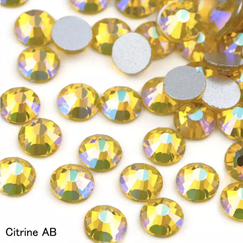 Color AB Glue on Glitter Flatback Glass Crystal Non Hot fix rhinestone For Gymnastics Clothes Shoes 3D Nail Art Decoration - Цвет: 28