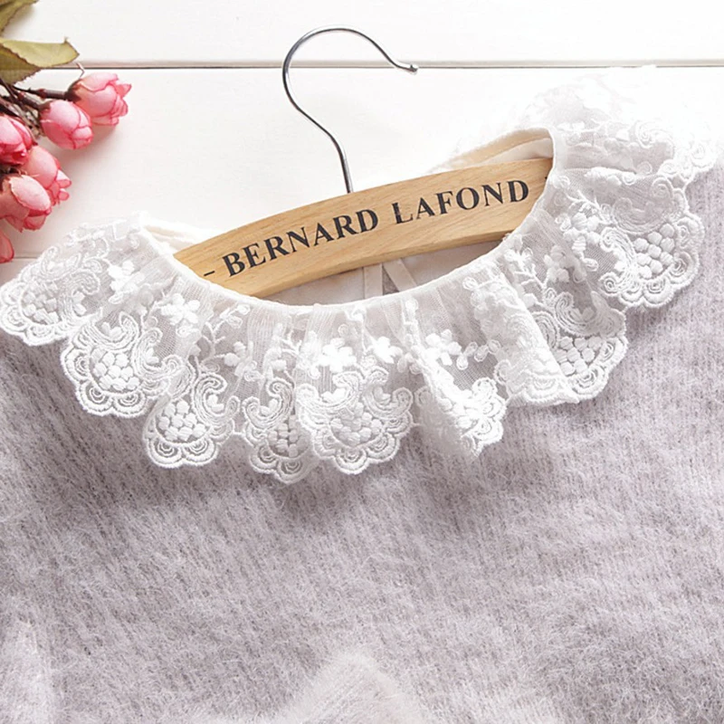 

YSMILE Y New Lace Chiffon Fake Collar Lady Girl Shirt Blouse Sweet Remove Decoration Detachable Collar Female All Purpose Collar