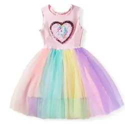Платье для девочек Единорог платье 2019 новые летние детские платья из хлопка для маленьких девочек вечерние и свадебные Одежда Детская
