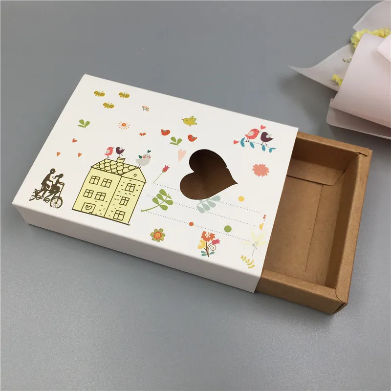 Новые популярные подарочные коробки из крафт бумаги 10 шт. упаковка конфеты