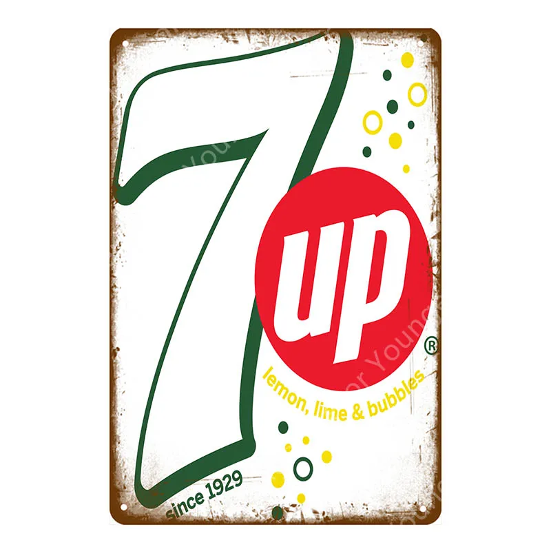 Винтаж 7 UP пиво плакат напиток 7up металлические оловянные знаки настенные стикеры бар паб кафе семейные украшения Ретро домашний декор искусство табличка