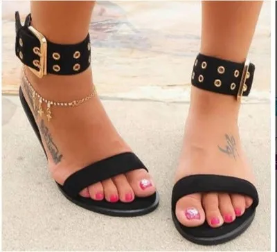 

2019 New Women flats sandals gladiator summer transparent open toe jelly shoes ladies vintage roman buckle strap beach sandals
