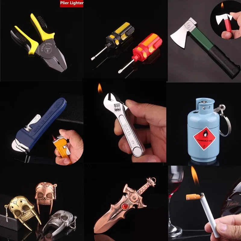 Axe Shape Torch Cigarette Lighter Refillable Butane Gas Petrol Lighters