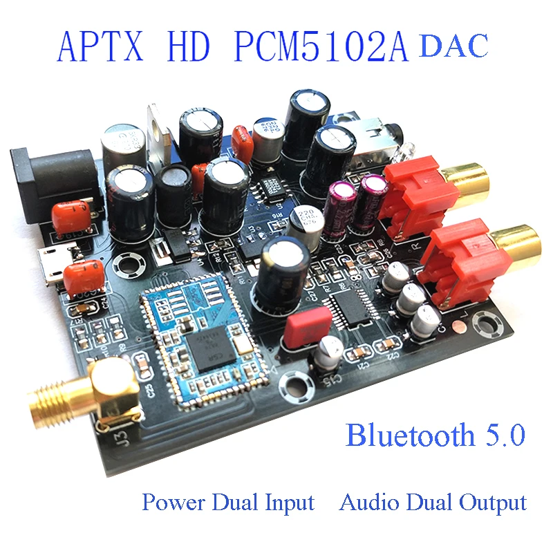 Декодированная аудиоплата с приемником Bluetooth 5 0 PCM5102A CSR8675 APTX HD 24BIT I2S DAC