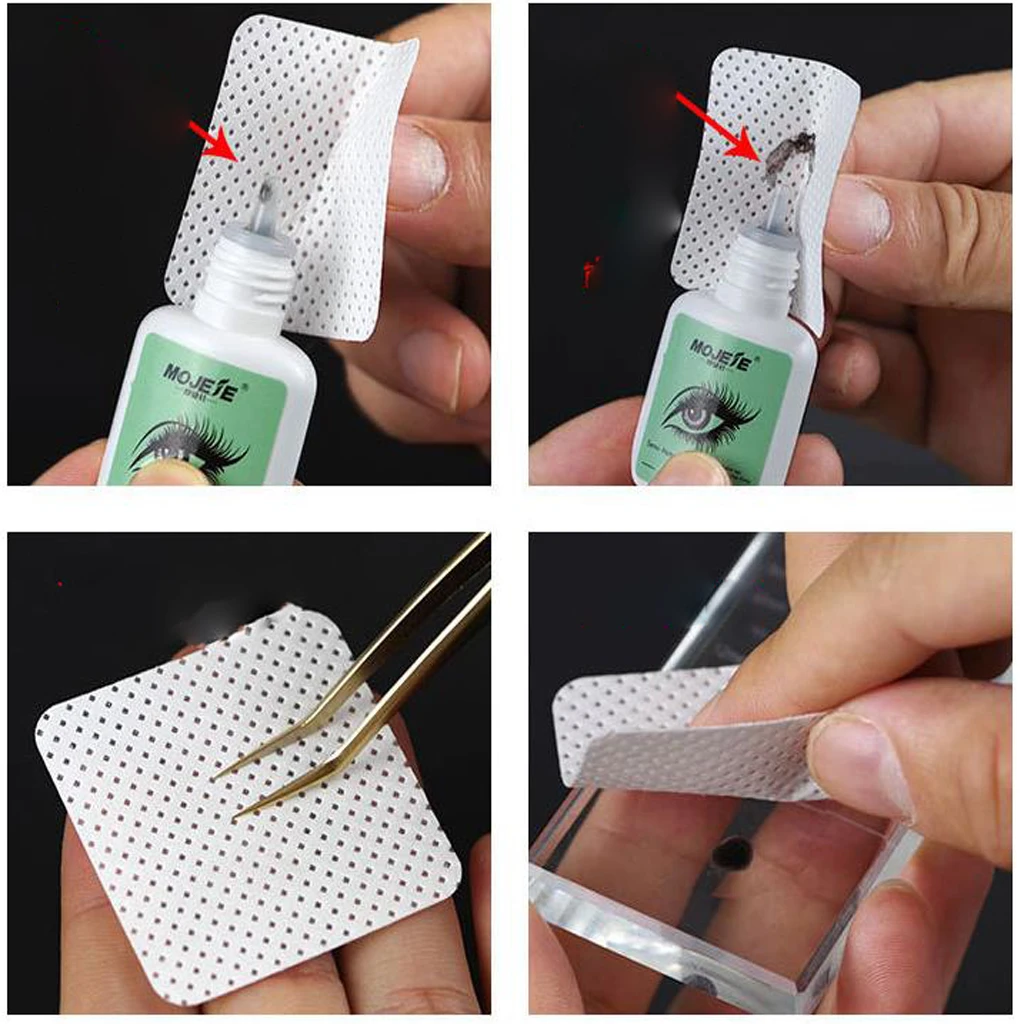 200pcs Cotton Pads Wipes, Ideal Wiping for Bottles of Eyelash Glue, Nail Glue, Lash Extension Adhesive, Lash Glue Holder Pads