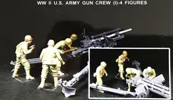 1/35 Второй мировой войны США десантники Gun Crew-4 инжир игрушка Смола модель миниатюрный комплект unassembly Неокрашенный