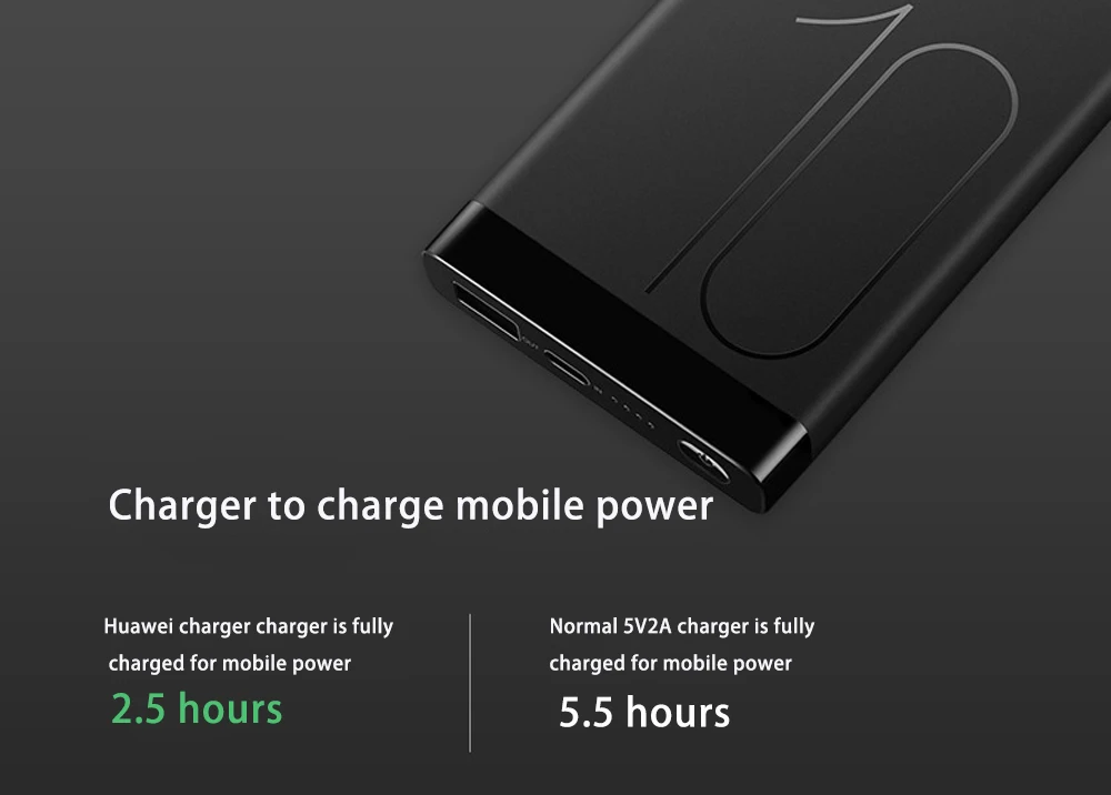 Huawei SuperCharge power Bank 10000mAh Max 22,5 W type-C Двусторонняя Быстрая зарядка с 5А кабелем 4,5 V/5A для mate 9 10 20 X Pro P10 P20