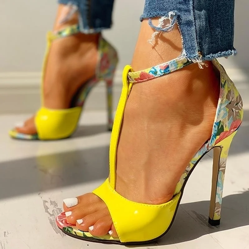 2019 New Summer Womens Fashion Sexy Sandals 10cm Stiletto Super High Heels Sandals Ankle Strap Ladies Shoes Casual Outside