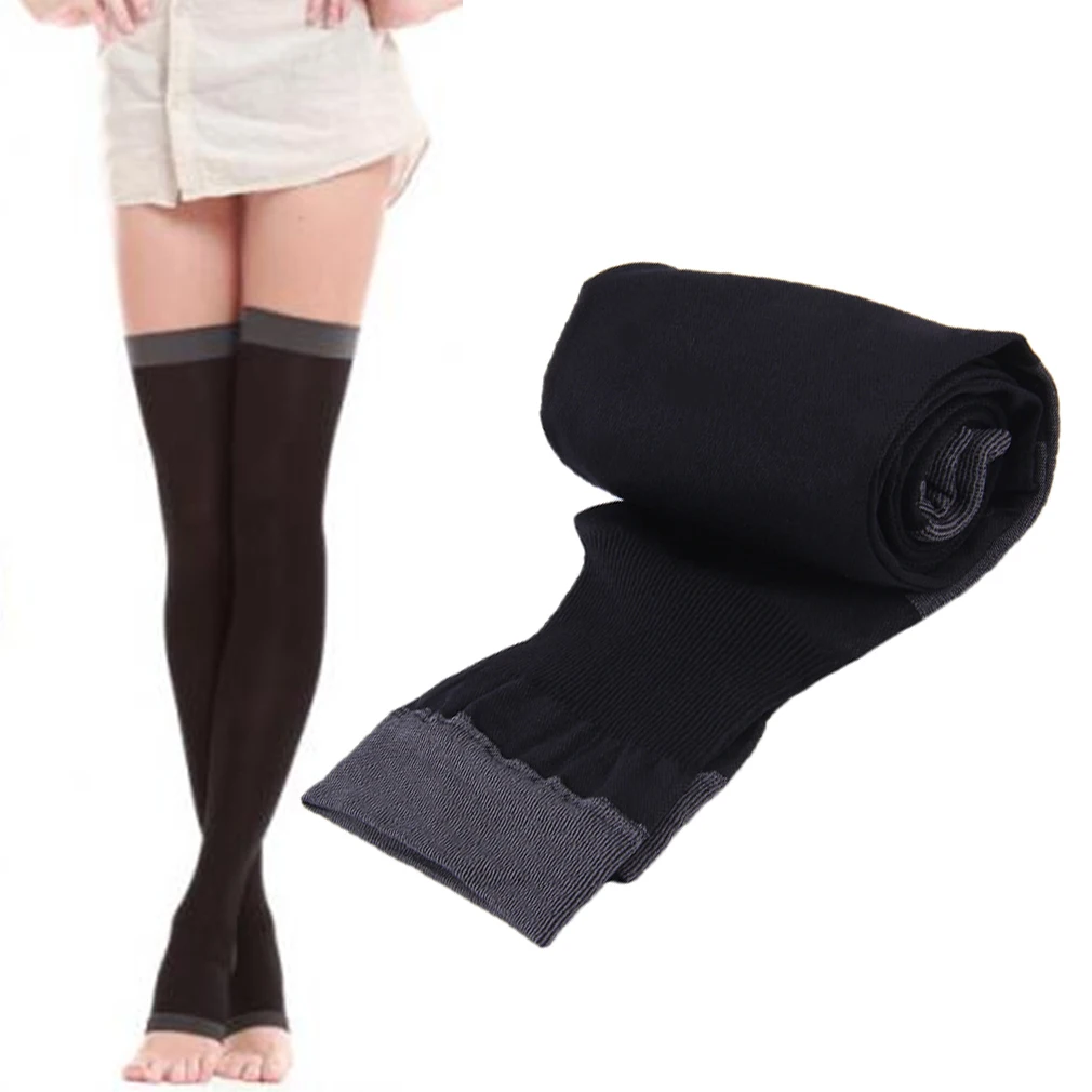 

2018 New Breathable Lady Compression Knee Toe Fat Burn Leg Slim Varicose Veins Thigh High Stockings