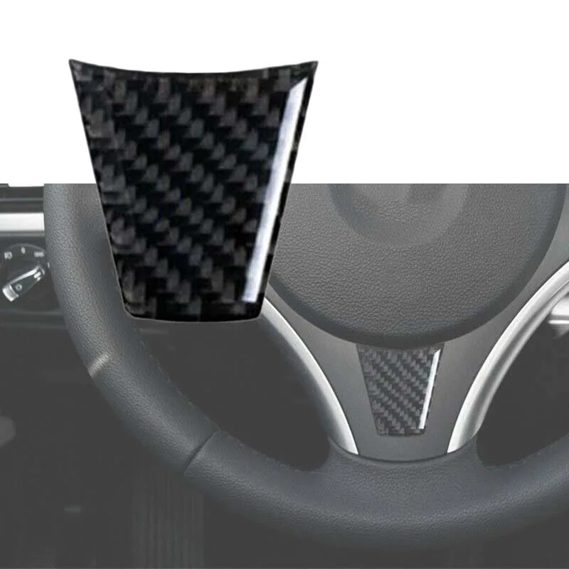 Cubierta con patrón de fibra de carbono para decoración de volante para BMW E90 E92 Estilo. piezas de Interior de coche de repuesto práctico