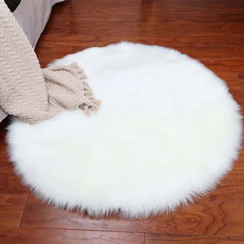 Длинный прямоугольный пушистый чехол из искусственного меха для кресла или