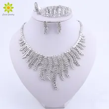 Позолоченные свадебные комплекты ювелирных изделий в форме листьев, свадебное ожерелье, серьги, набор из африканских бусин, ювелирные наборы, аксессуары