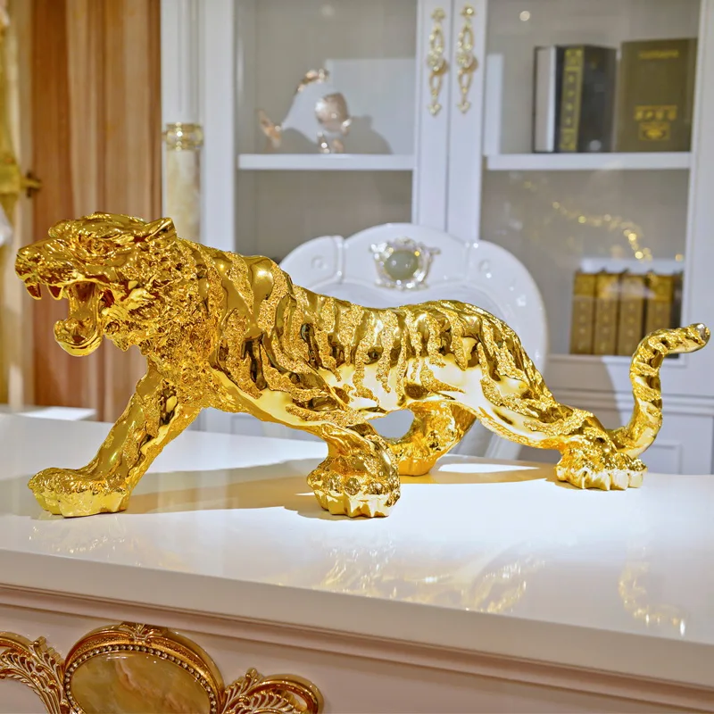 Gold And Silver Tiger Resin Home Decoration Living Room Decoration High