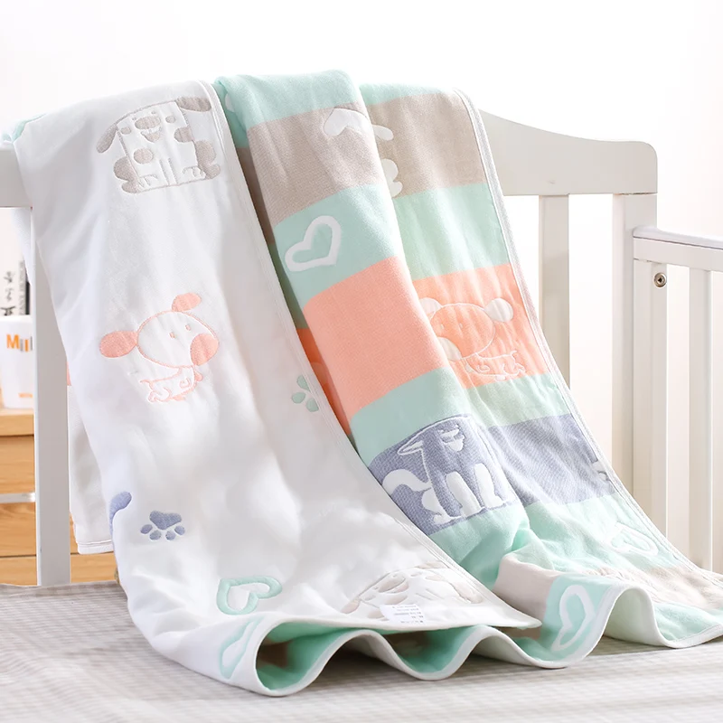 Детские муслиновые одеяла Herbabe, хлопок, 6 слоев, пеленка для новорожденных, пеленка для маленьких мальчиков и девочек, спальные мешки, чехол для коляски, игровой коврик - Цвет: 1-110x110cm-6 layers