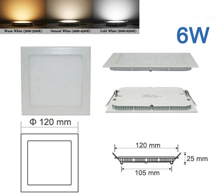 Thickness 3W/6W/9W/12W/15W/18W/24W dimmable LED downlight Square LED panel Ceiling Recessed Light bulb lamp AC85-265V smd2835 bedroom ceiling lights