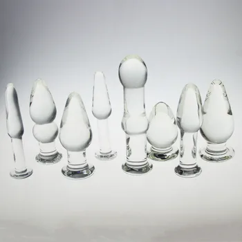 1PCS Glass Anal Dildo Butt Plug Anal Beads Erotic Sex Toy for Women Adult Products for Couples Crystal Glass Anal Stimulator 2