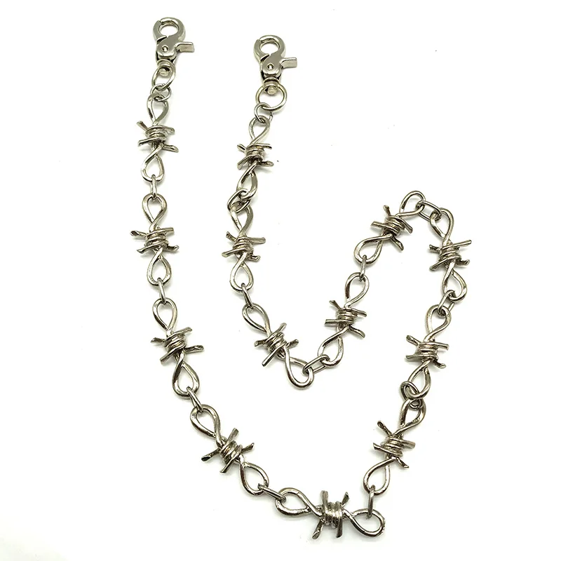 Rock punk metal thorns iron pants chain wallet chain necklace bracelet three-piece