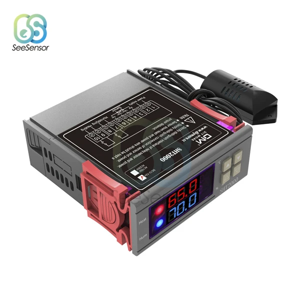 SHT2000 STC-3028 AC 110V 220V DC 12V 24V цифровой регулятор температуры и влажности Термостат гигрометр - Цвет: SHT2000 AC 110V-220V