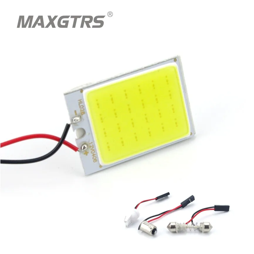 

5Pcs COB Festoon T10 BA9S Dome Car LED Panel Light 24 chips/smd Car Reading Interior Light Adapter 12V White freeshipping
