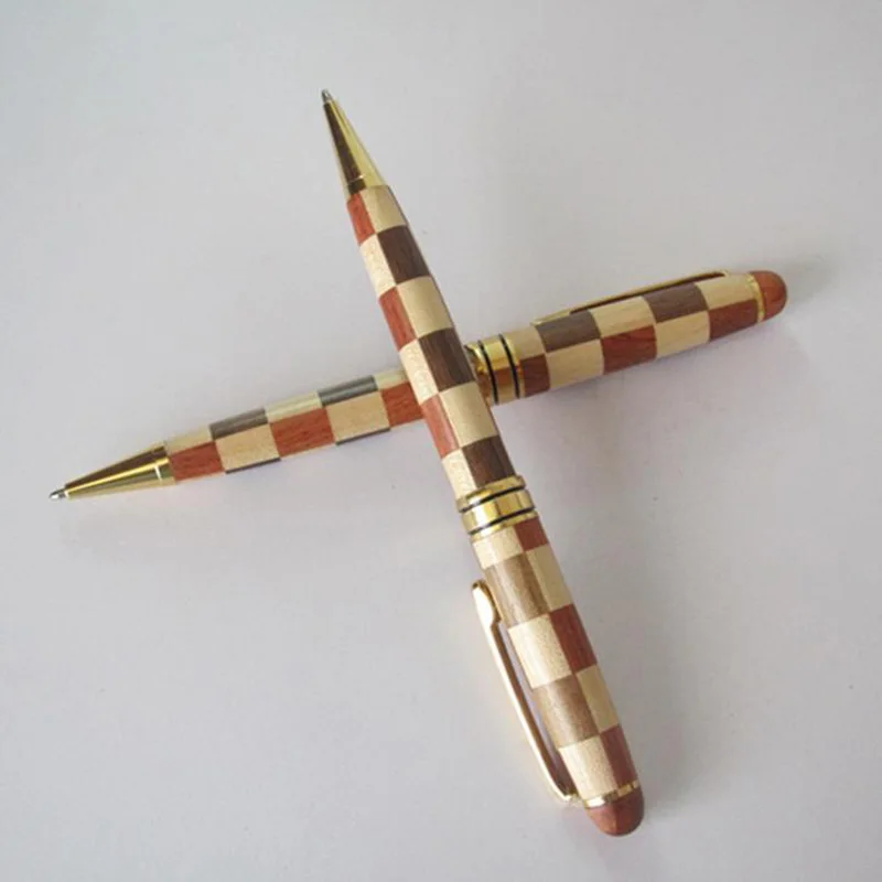 

1 pcs Creative luxury manual fight wood ballpoint pen 0.5mm black link for business and gifts signature pens office & school