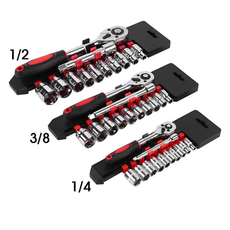 

12 in 1 1/2 1/4 3/8 Ratchet Wrench Screwdriver Spanner Repair Tool Set for Car Motorcycle Fixed Gear Bike