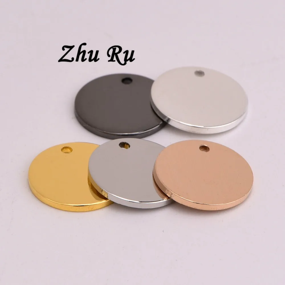 

10pcs ZHU RU 12mm Wafer Round mirror ball Hang tag disc coin shape Charms Fit Bracelets Beads & costume jewelry Making