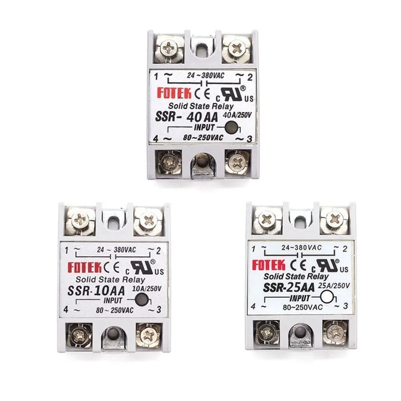 Solid State Relay 12v 24v SSR 10AA SSR 25AA SSR 40AA 10A 25A 40A 80 250V AC TO 24 380V AC SSR