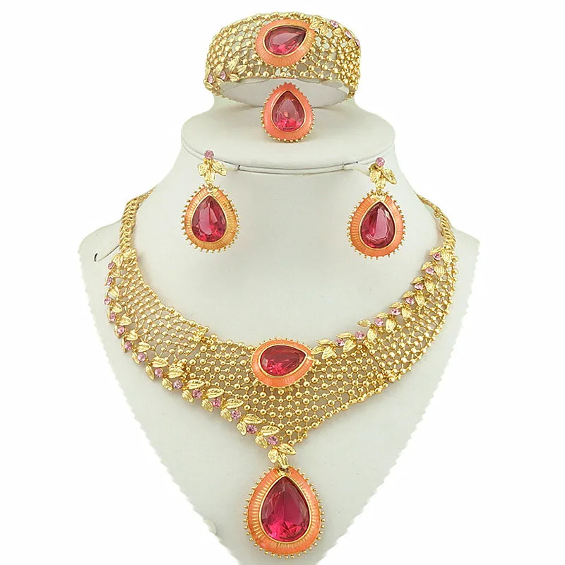 Women Necklace Fashion Jewelry African Set Women Necklace Fashion Jewelry African Set Costume Wedding Sets Gold In From Accessories On