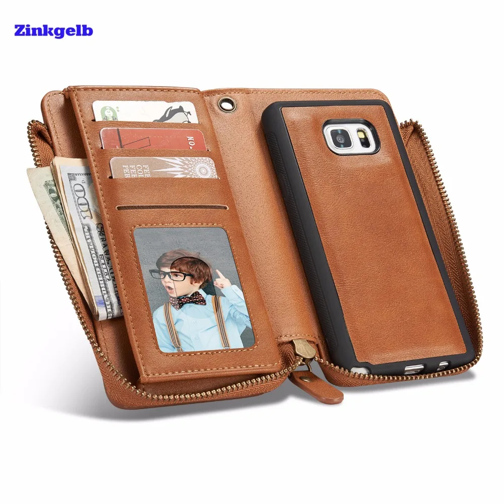 

Hot Sale For Samsung Note 5 Case Luxury Accessory Retro Magnetic Leather+Soft Silicone Wallet Protective Back phone Case Cover