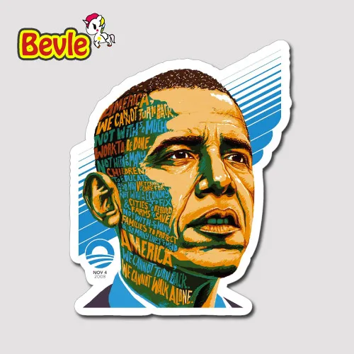 Bevle 1795 Obama модная наклейка s Bomb Geezer ноутбук Водонепроницаемый Tide 3m на Холодильник