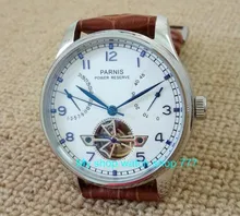 43mm Parnis Automatique Auto-Vent mouvement Mécanique Puissance Réserve Mécanique montres Hommes de montres en gros x00036