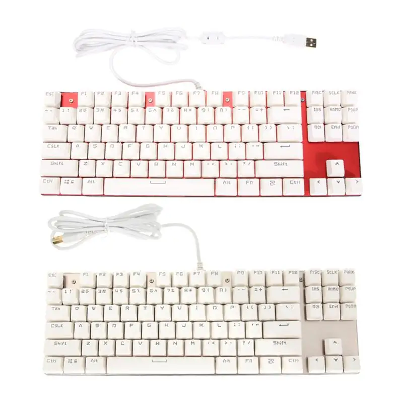 

Aluminum Alloy Wired Mechanical Keyboard 87Keys With Switch LED Backlit Anti-Ghosting Keyboard For Gamer Computer
