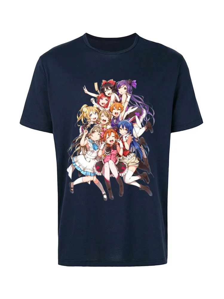 Love Live Kawaii 2145 T Shirt Prevailing Short Sleeve 3D Printed All Cotton O-Neck Men Tops T Shirt Tops Shirt Autumn Love Live Kawaii 2145 navy