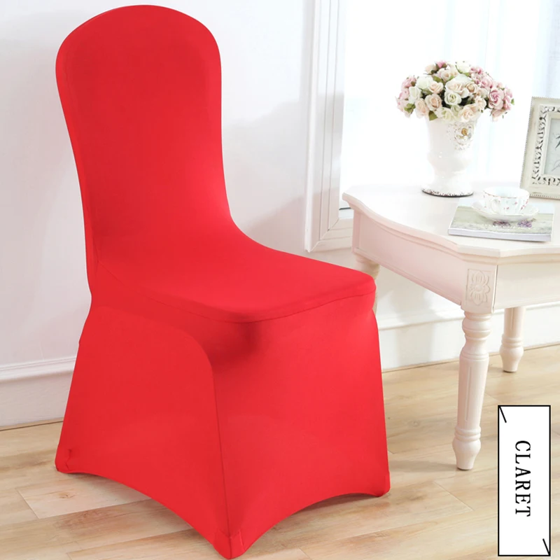 Hotel Seat Cover Custom Stretch Universal White Red Polyester Spandex