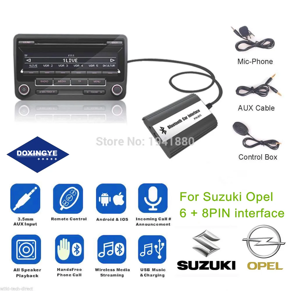 DOXINGYE AUX USB Bluetooth Автомобильный MP3 CD чейнджер аудио адаптер Автомобильная Музыка A2DP Bluetooth гарнитура для Suzuki Swift Grand Vitara