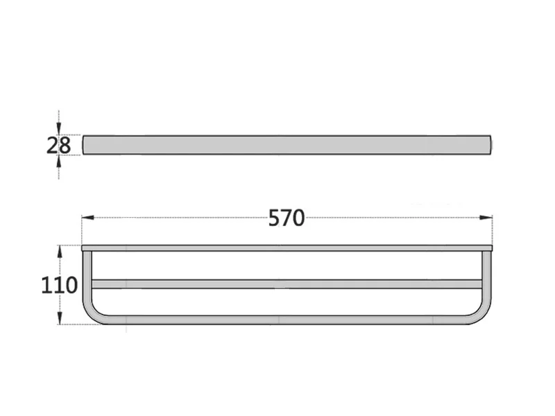 double towel bar size