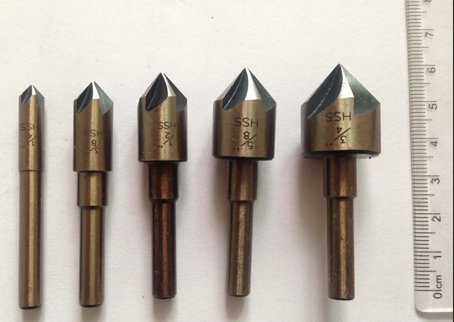 Free shipping 5PCS hss made 82 degree 1/4" 3/4" countersunk drill hole