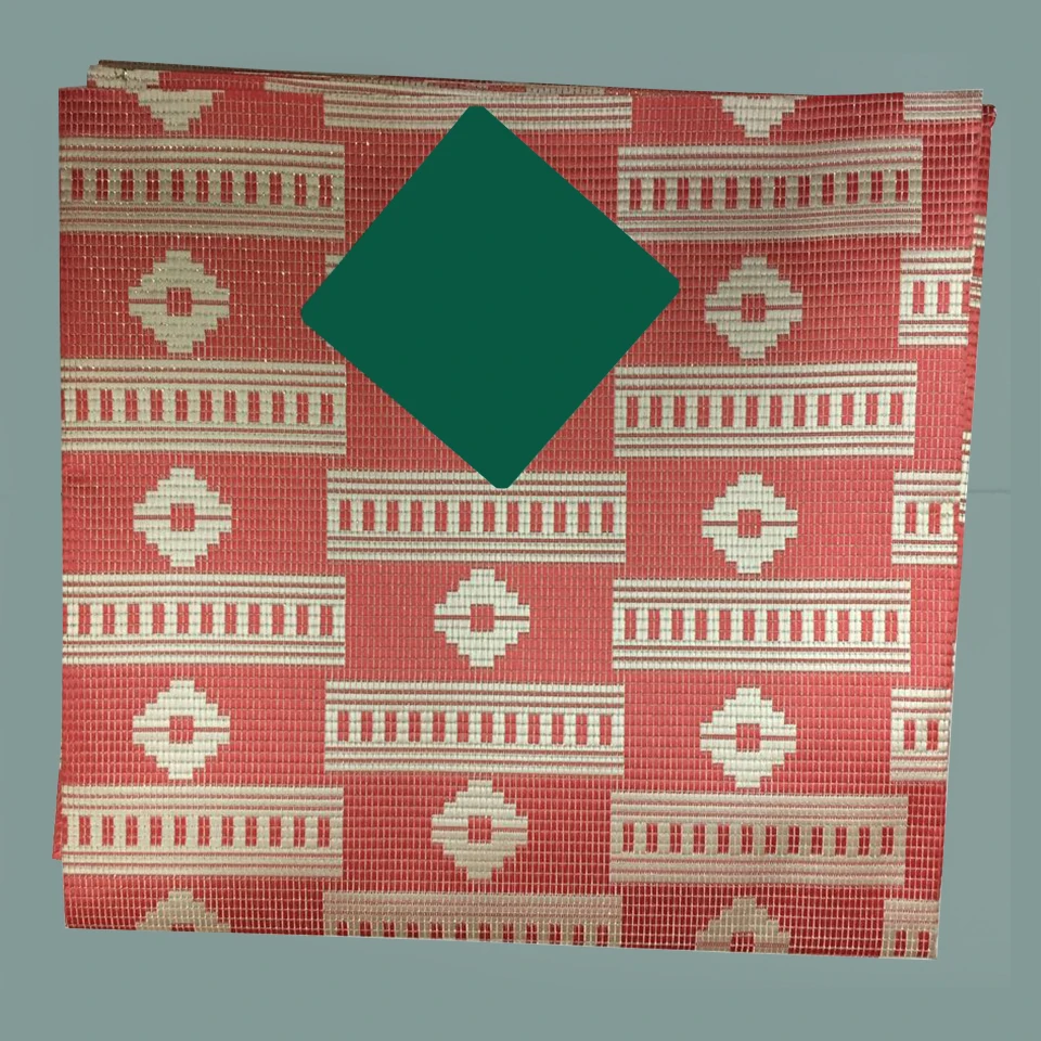 

New design aso oke headtie,Red African Aso Oke Headtie nigeria for Nigerian African Wedding Party LXLAS-3-2