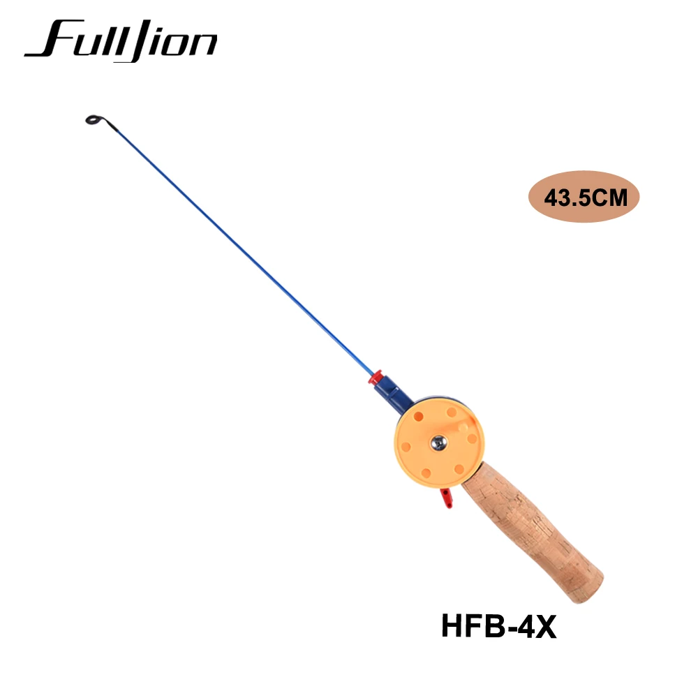 Fulljion 1 шт., зимние удочки для подледной рыбалки с катушками, ручка из хвойных пород, ультра-светильник, Ультра короткие уличные рыболовные снасти, комбинация - Цвет: Коричневый